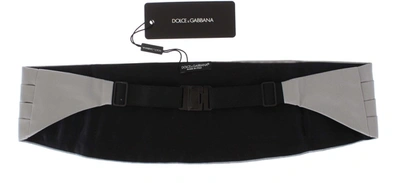 Dolce & Gabbana Silver Wide Belt Silk Cummerbund In Silver