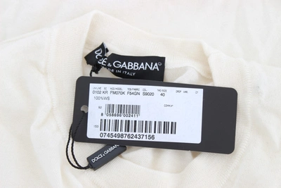 Shop Dolce & Gabbana Elegant White Cashmere Women's Sweater