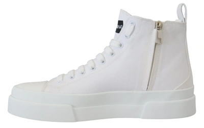 Shop Dolce & Gabbana Elegant High Top Canvas Men's Sneakers In White