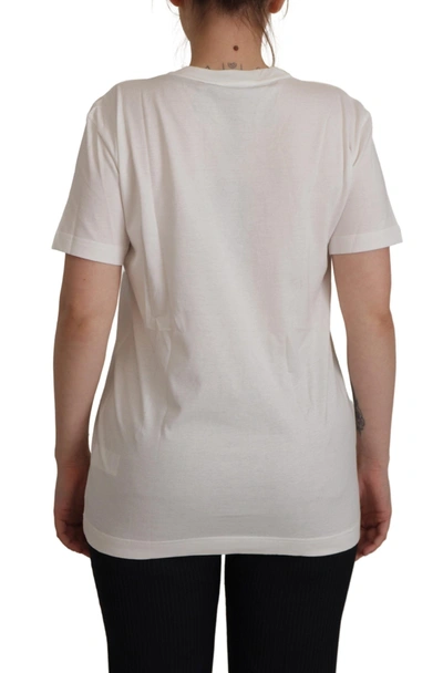Shop Dolce & Gabbana White Cotton Crown Star Dg Print Women's T-shirt
