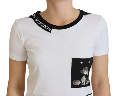 Shop Dolce & Gabbana Chic Monochrome 'here And Now' Cotton Women's Tee In White