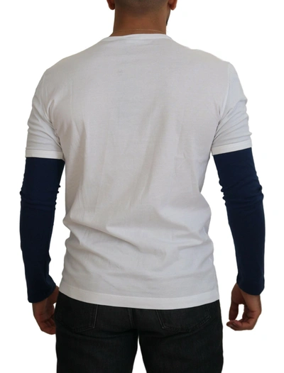 Shop Dolce & Gabbana Elegant White Cotton Pullover Men's Sweater