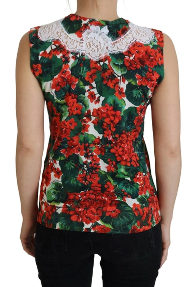 Dolce & Gabbana White Floral Wool Lace Vest Tank Top In Multicolor