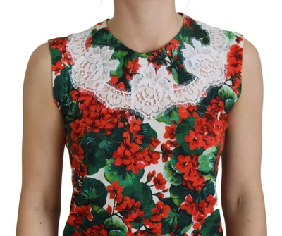 Dolce & Gabbana White Floral Wool Lace Vest Tank Top In Multicolor