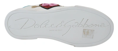 Shop Dolce & Gabbana White Leather Sneaker Portofino Logo Heart Women's Shoes
