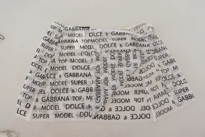 Shop Dolce & Gabbana Elegant White Logo Print Mini Women's Skirt