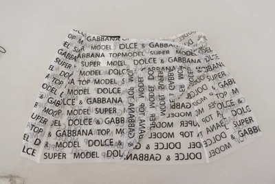 Dolce & Gabbana White Logo See Through A-line Mini Skirt In White