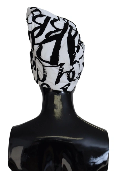 Shop Dolce & Gabbana Elegant Monochrome Knit Beanie Women's Hat In Black And White