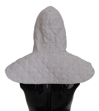 Dolce & Gabbana White Quilted Whole Head Wrap One Size Nylon Hat In White