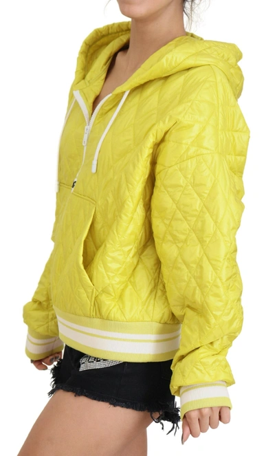 Shop Dolce & Gabbana Elegant Yellow Hooded Women's Jacket