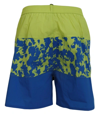 Shop Dsquared² Exquisite Blue Green Swim Shorts Men's Boxer