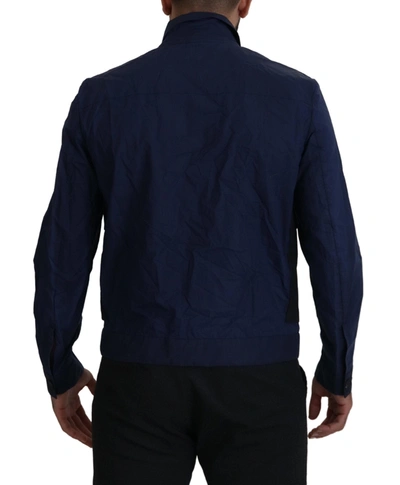 Dsquared2 Dark Blue Cotton Collared Long Sleeves Casual Shirt In Blue