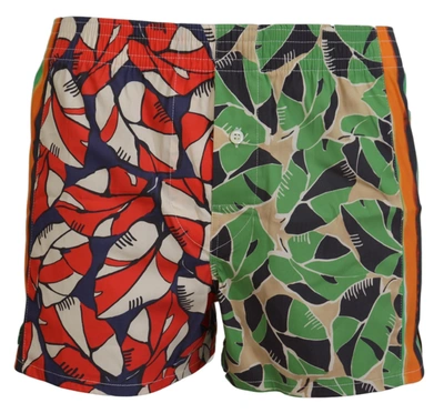 Dsquared2 Abstract Patterned Popeline Boxer With Elastic Waistband In Multicolor