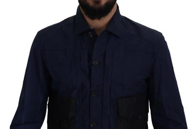 Shop Dsquared² Svelte Dark Blue Cotton Men's Shirt