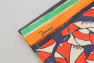 Dsquared2 Abstract Patterned Popeline Boxer With Elastic Waistband In Multicolor