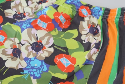 Dsquared2 Abstract Patterned Popeline Boxer With Elastic Waistband In Multicolor