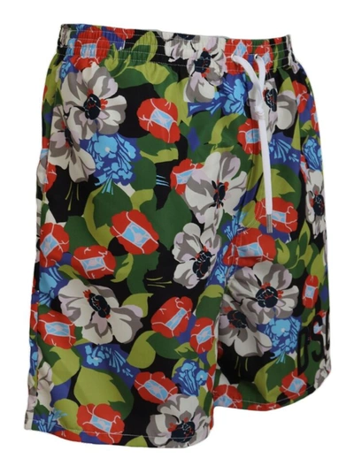 Shop Dsquared² Multicolor Floral Print Swim Men's Shorts
