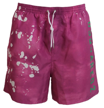 Shop Dsquared² Pink Tie Dye Swim Shorts Men's Boxer