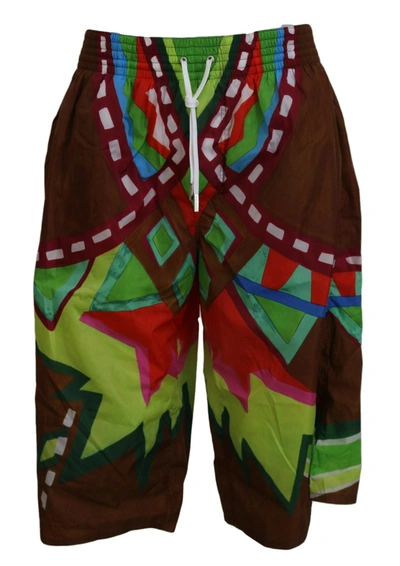 Dsquared2 Multicolor Printed Men Beachwear Shorts Swimwear In Multicolor