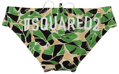 Shop Dsquared² Multicolor Logo Print Swim Men's Briefs