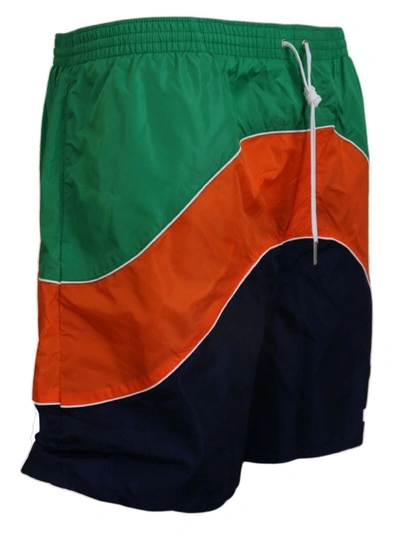 Dsquared2 Multicolor Logo Print Men Beachwear Swimwear Short In Multicolor