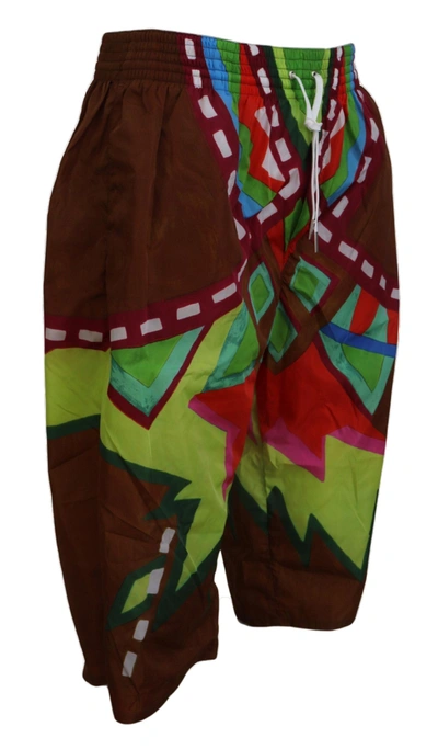 Dsquared2 Multicolor Printed Men Beachwear Shorts Swimwear In Multicolor