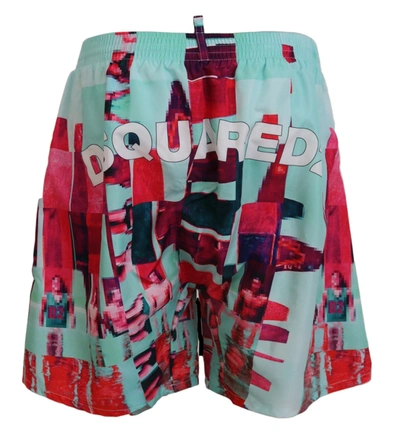 Dsquared2 Multicolor Printed Beachwear Shorts Swimwear In Multicolor