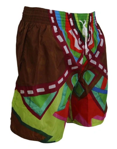 Dsquared2 Multicolor Printed Men Beachwear Swimwear Short In Multicolor