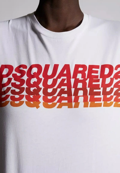Shop Dsquared² Elevated Casual Cotton Tee With Signature Men's Appeal In White