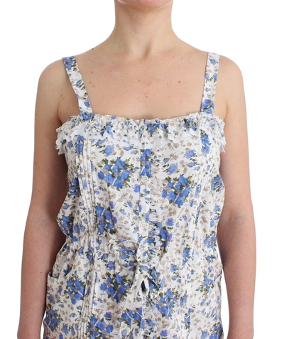Shop Ermanno Scervino Beachwear Blue Floral Beach Mini Dress Women's Short