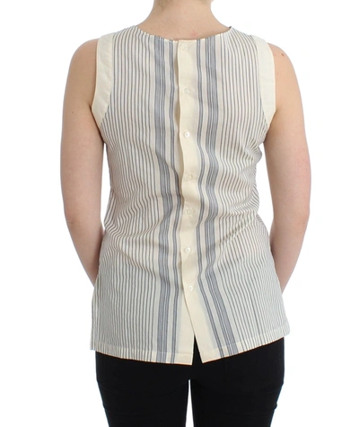 Shop Ermanno Scervino Chic Striped Cotton-silk Bow Women's Top In White