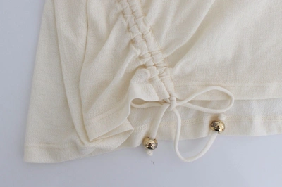 Shop Ermanno Scervino Elegant White Cotton Short Sleeve Women's Blouse