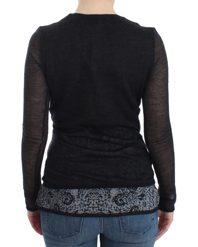 Shop Ermanno Scervino Deep V-neck Black Wool Blend Women's Sweater