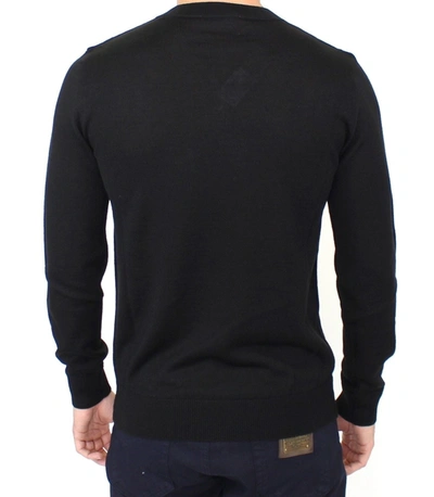 Shop Ermanno Scervino Elegant Black V-neck Wool Blend Men's Sweater