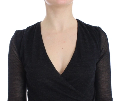 Shop Ermanno Scervino Deep V-neck Black Wool Blend Women's Sweater