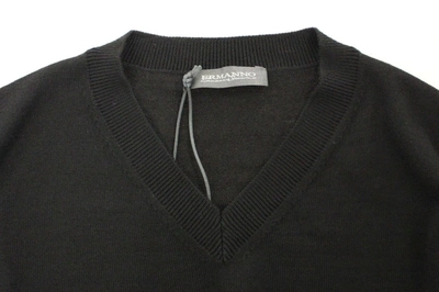 Ermanno Scervino Men Wool Blend V-neck Pullover Sweater In Black