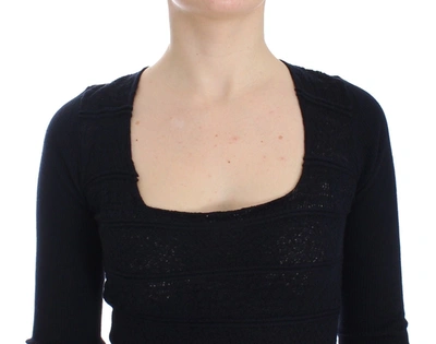 Ermanno Scervino Women   Knitted Wool Stretch Sweater Top In Blue