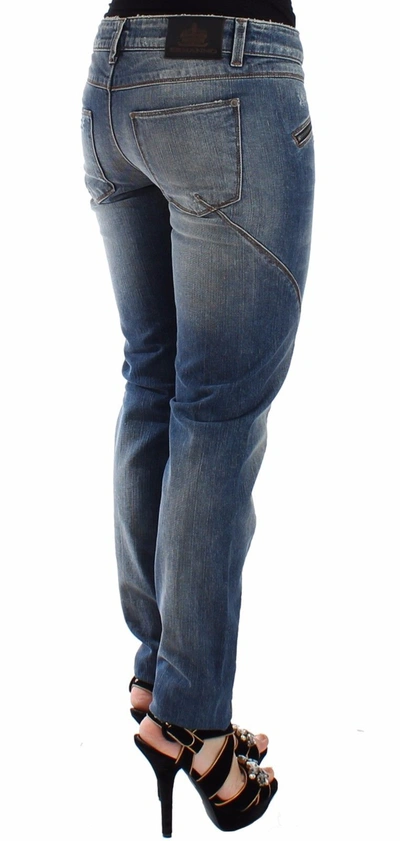 Shop Ermanno Scervino Chic Slim-fit Blue Denim Women's Jeans