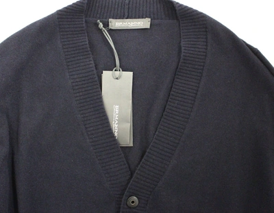Shop Ermanno Scervino Chic Blue Wool Blend Cardigan Men's Sweater