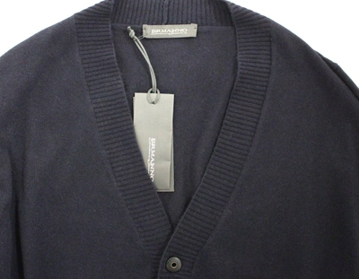 Ermanno Scervino Wool Cashmere Cardigan Pullover Sweater In Blue