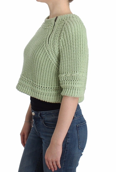 Shop Ermanno Scervino Chic Green Cropped Cotton Women's Sweater