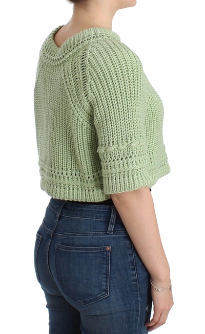 Shop Ermanno Scervino Chic Green Cropped Cotton Women's Sweater