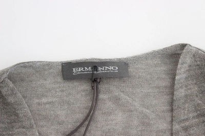 Shop Ermanno Scervino Elegant Gray Wool Blend Deep V-neck Women's Sweater