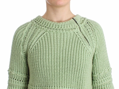 Shop Ermanno Scervino Chic Green Cropped Cotton Women's Sweater