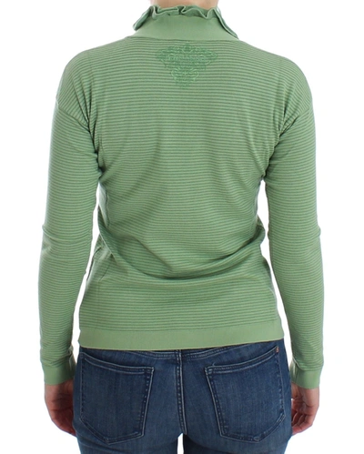 Shop Ermanno Scervino Elegant Green Striped Wool Blend Women's Sweater
