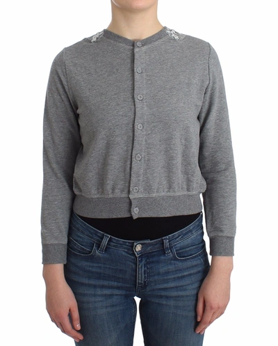 Shop Ermanno Scervino Chic Gray Cotton Blend Short Women's Cardigan