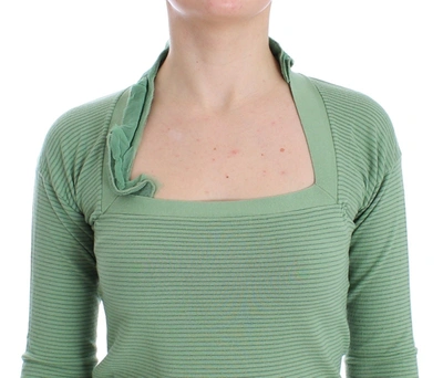 Ermanno Scervino Women   Wool Blend Striped Long Sleeve Sweater In Green