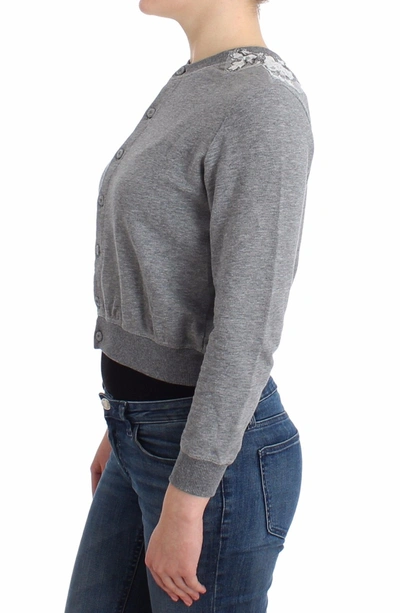 Ermanno Scervino Women   Lingerie Lace Sweater Cardigan Top In Gray