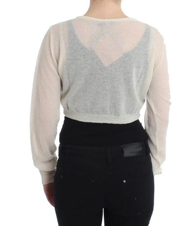 Shop Ermanno Scervino Chic Cropped Alpaca Blend Women's Sweater In White