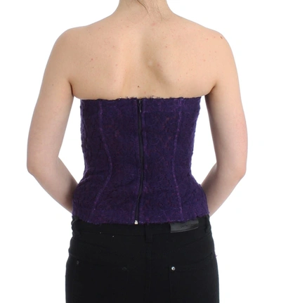 Ermanno Scervino Women  Purple Lingerie Corset Bustier Top Floral Lace In Purple